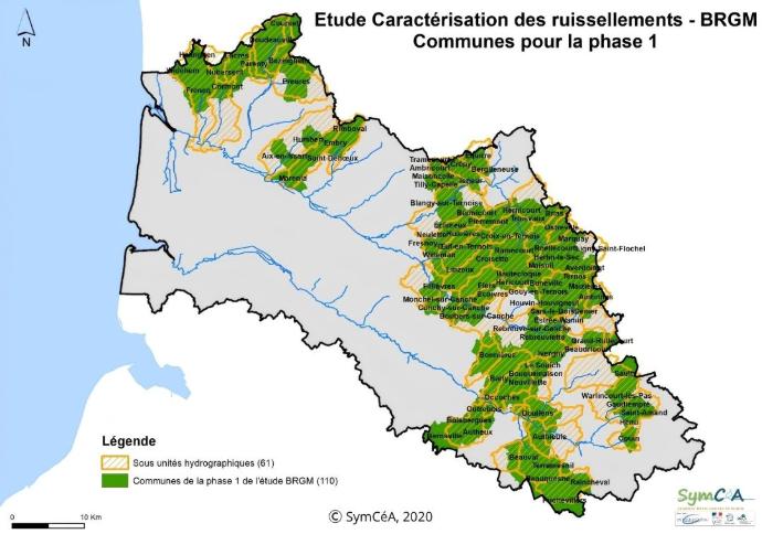Map of the Canche-Authie river basin in France