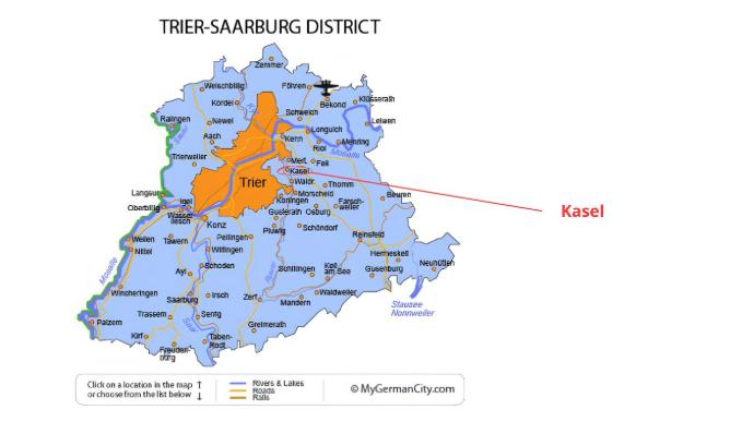 Map of the Kundelbach catchment in Kasel, Trier-Saarburg region